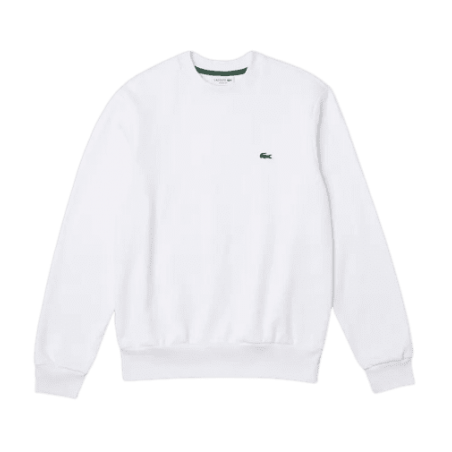 Achat sweat col rond Lacoste homme CORE SOLID blanc face