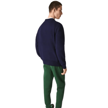 Achat sweat col rond Lacoste homme CORE SOLID bleu arrière porté