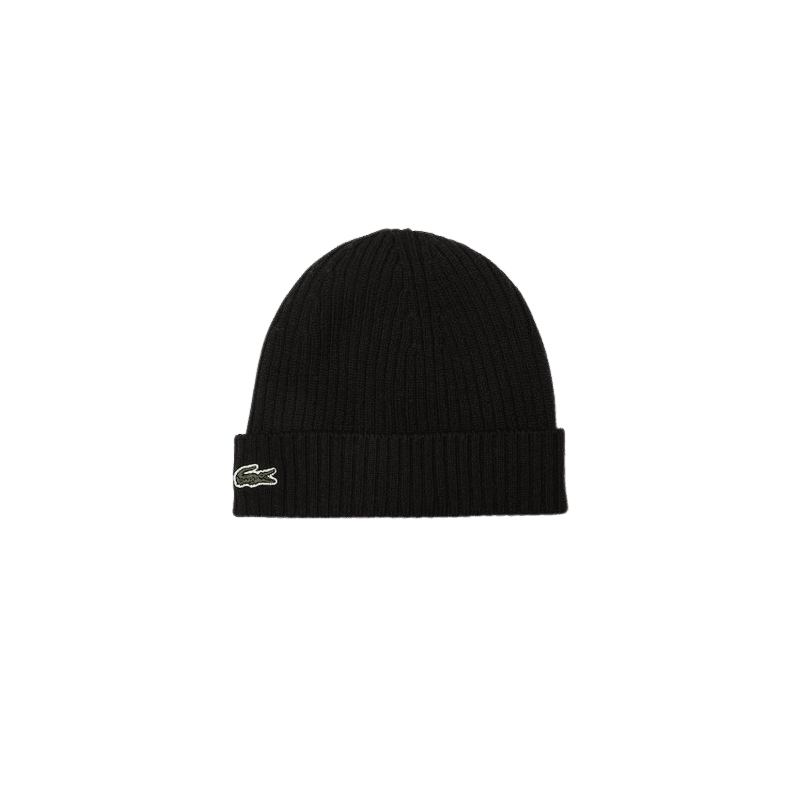 Achat bonnet Lacoste CORE ESSENTIALS noir face