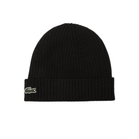 Achat bonnet Lacoste CORE ESSENTIALS noir face