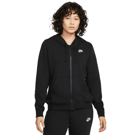 achat Sweat à capuche Nike Femme NSW CLUB FLC FZ HOODIE STD Noir face