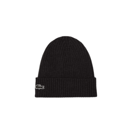 Achat bonnet Lacoste homme CORE ESSENTIALS noir face