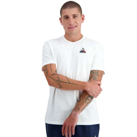 achat T-shirt Le Coq Sportif Homme ESS TEE SS N4 Blanc face porte