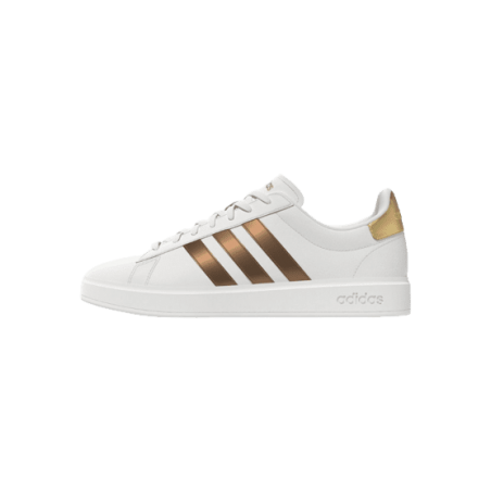 achat Chaussure Adidas Femme GRAND COURT 2.0 blanc/dorée profil gauche