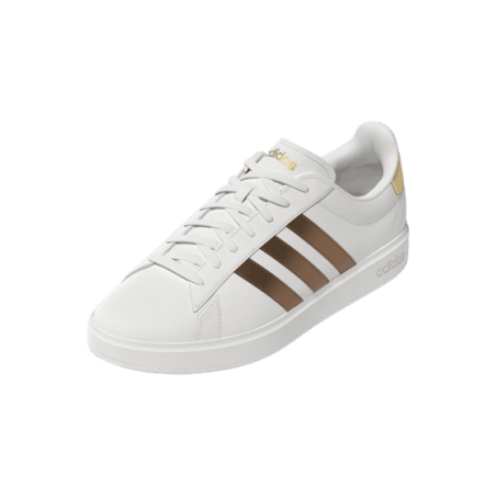 achat Chaussure Adidas Femme GRAND COURT 2.0 blanc/dorée profil avant gauche