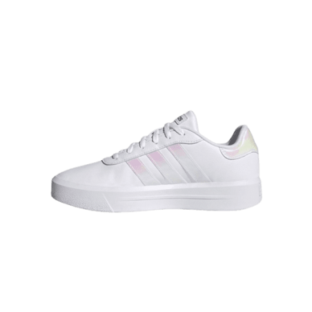 achat Chaussure Adidas Femme COURT PLATFORM Blanc profil gauche