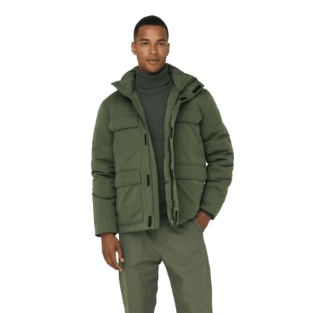 achat Parka Only & Sons homme ONSCEDRIC Vert face porté