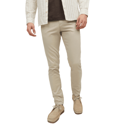 achat Pantalon chino Jack and Jones Homme JPSTMARCO JJBOWIE Beige face porté