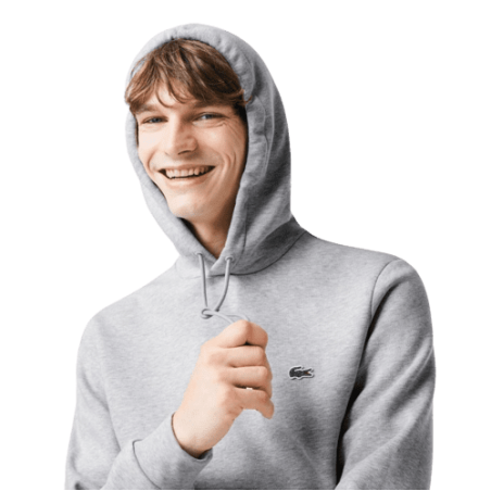 achat Sweat à capuche LACOSTE homme CORE SOLID gris profil devant