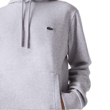 achat Sweat à capuche LACOSTE homme CORE SOLID gris profil avant gauche