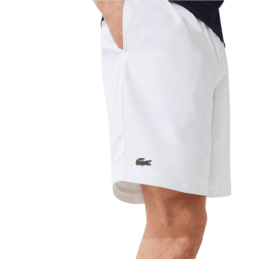 achat Short Lacoste homme CORE PERFORMANCE Blanc logo cuisse droite