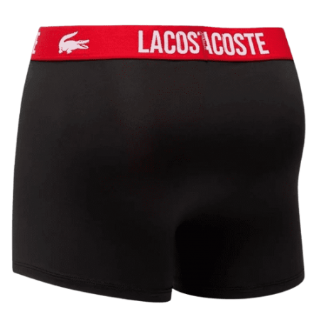 achat BOXER LACOSTE Homme COURT Noir/Rouge arrière