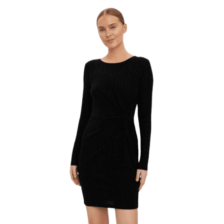 achat ROBE COURTE Vero Moda Femme VMKANZ LS ABK KNOT DRESS JRS Noir profil face