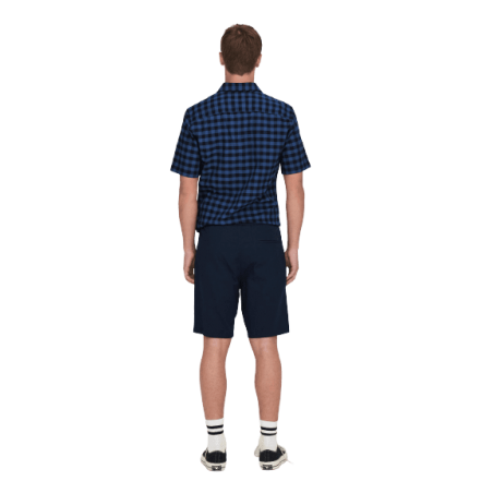 achat Short Only&Sons Homme LINUS 0007 COT LIN NOOS bleu profil arrière porté