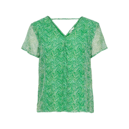 achat Top Only Femme MELINE FR S/S V-NECK PLEAT P Vert profil avant