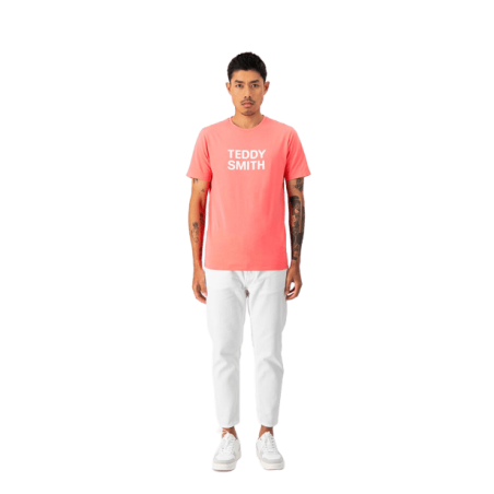 achat T-shirt Teddy Smith homme TICLASS BASIC rose face total