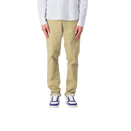 achat Pantalon chino Teddy Smith homme P-CHINO SATIN beige face porté