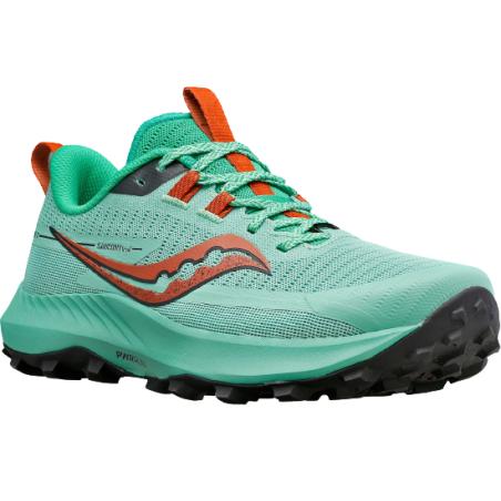 achat Chaussure de trail Saucony Femme PEREGRINE 13 Vert profil avant extérieur