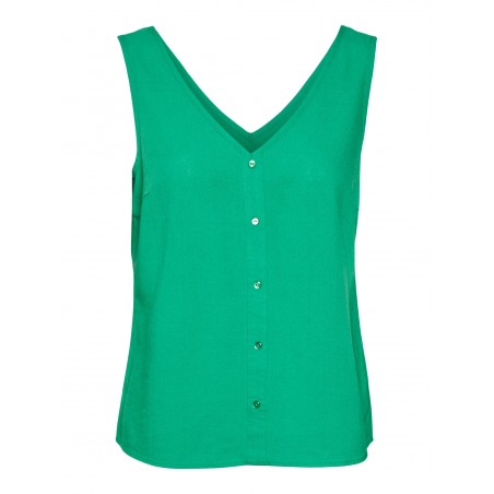 Débardeur Femme Vero Moda VMMYMILO SL V-NECK SHIRT WVN GA Vert face avant