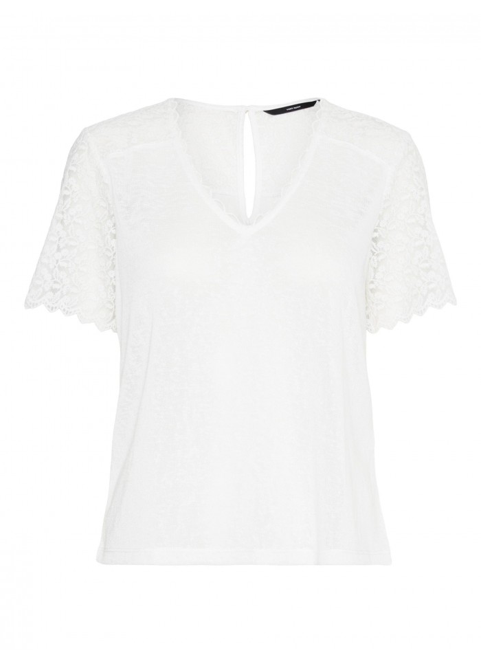 achat Top Femme Vero Moda VMORA L/S V-NECK TOP LCS Blanc avant