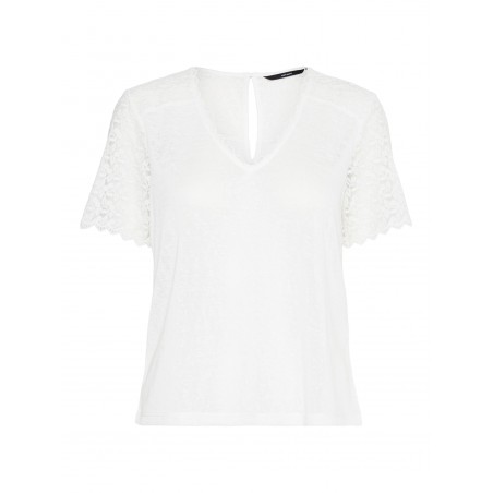 achat Top Femme Vero Moda VMORA L/S V-NECK TOP LCS Blanc avant