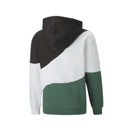 Achat Sweat à capuche Puma Enfant JR POWER CAT blanc noir vert dos