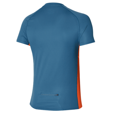 achat T-shirt running Mizuno homme TRAIL DRYAEROFLOW HZ TEE bleu dos