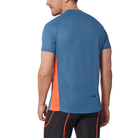 achat T-shirt running Mizuno homme TRAIL DRYAEROFLOW HZ TEE bleu dos porté