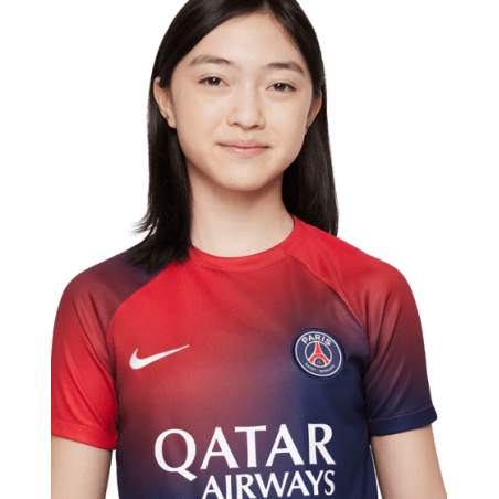 achat Maillot d'avant-match PSG 2023-2024 enfant face logos