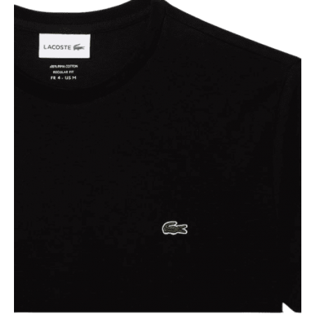 Tee-shirt LACOSTE Homme et COLS ROULES CORE ESSENTIALS noir haut