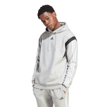 achat Sweat à capuche Adidas homme CB HOODIE gris face porté