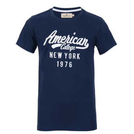 achat T-shirt American College enfant bleu face