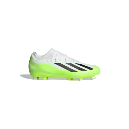 Achat chaussures de football Adidas X CRAZYFAST.3 FG homme blanches et jaunes face