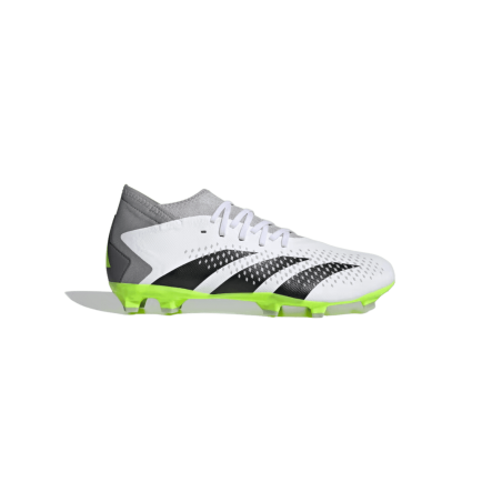 Achat chaussures de football homme PREDATOR ACCURACY.3 FG blanches et jaunes profil