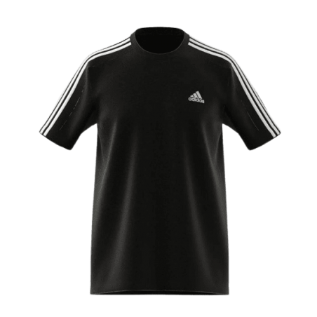 Achat T-shirt Adidas Homme à 3 bandes en Jersey Essentials Noir face