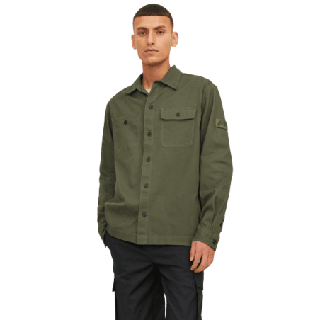 Achat Surchemise JACK&JONES homme JCOCLASSIC BEN OVERSHIRT  kaki face