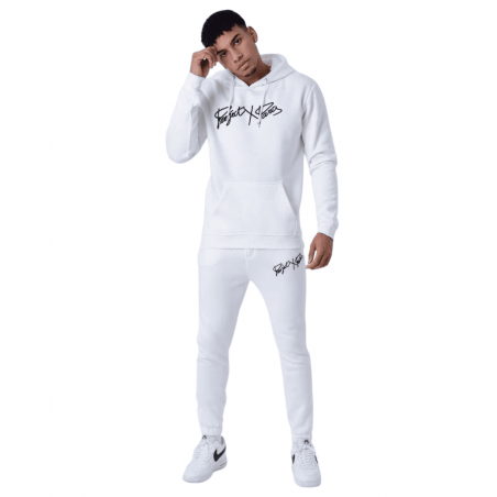 achat Sweat à capuche Project X Paris Homme full logo broderie Blanc tenue ensemble