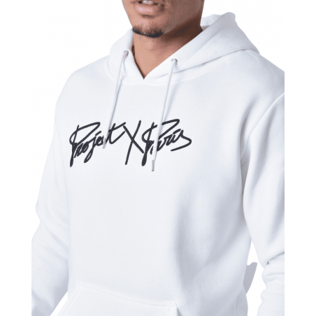 achat Sweat à capuche Project X Paris Homme full logo broderie Blanc logo