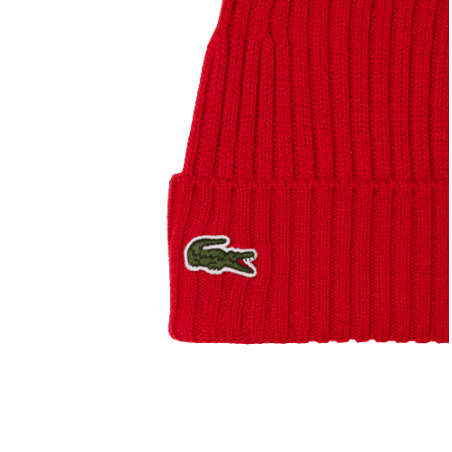 Achat Bonnet Adulte LACOSTE CORE ESSENTIALS Rouge logo