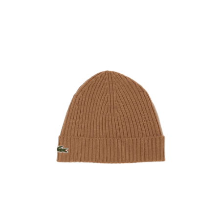 Achat Bonnet Adulte LACOSTE CORE ESSENTIALS marron face