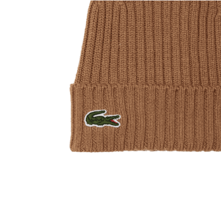 Achat Bonnet Adulte LACOSTE CORE ESSENTIALS marron logo