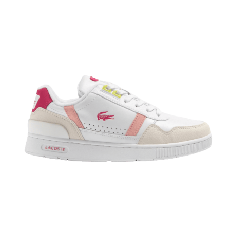 Achat sneakers LACOSTE femme T-CLIP blanche côté