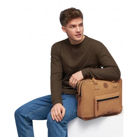 achat Sacoche ordinateur Cabaïa MESSENGER MEDIUM MOSCOU Marron look