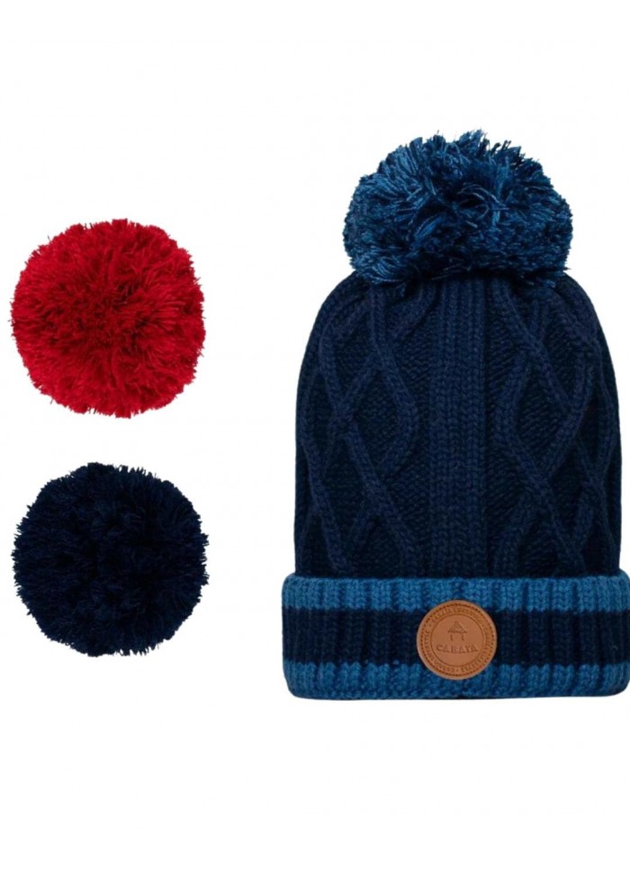 achat Bonnet Cabaïa Adulte APPLETINI New blue pompons