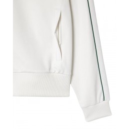 achat Veste de survêtement Lacoste Homme Paris en piqué Blanc poche détails