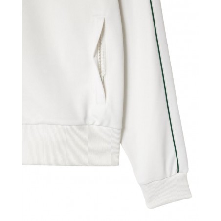 achat Veste de survêtement Lacoste Homme Paris en piqué Blanc poche détails