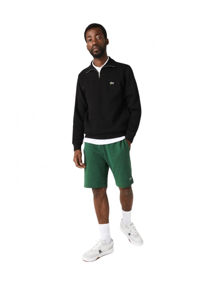 achat Sweatshirt Lacoste Homme à col montant zippé Noir look outfit