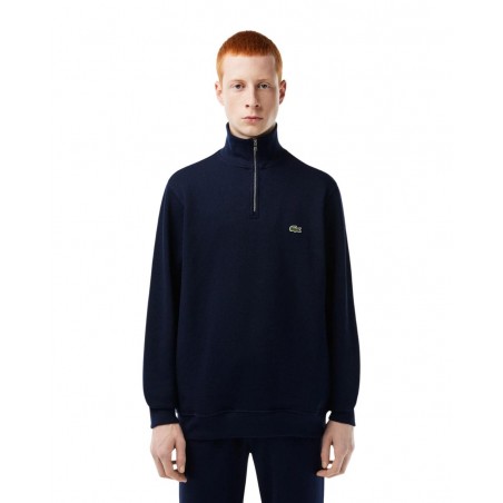 achat Sweatshirt Lacoste Homme à col montant zippé Bleu droit