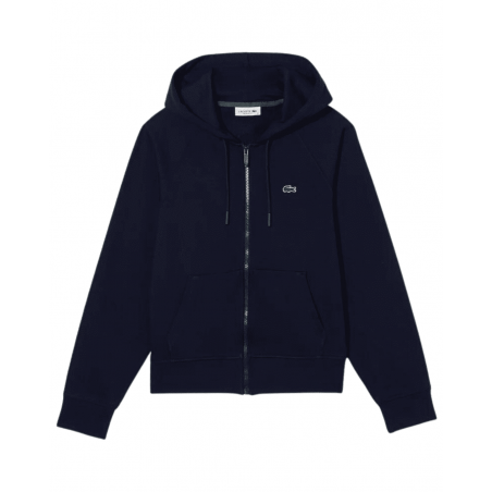 achat Sweatshirt zippé à capuche Lacoste Femme Jogger Bleu marine face