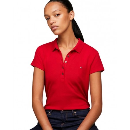 achat Polo Tommy Hiliger Femme HERITAGE Rouge détails